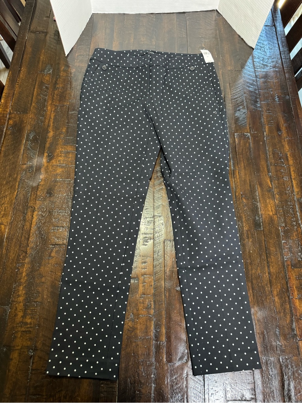 LOFT Black Polka Dot Skinny Pants